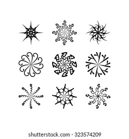 radial vector pattern floral monochrome 4