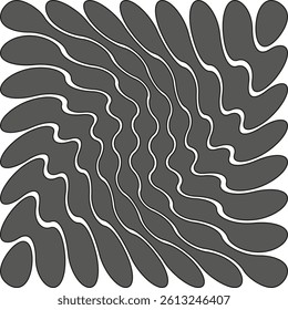 Radial wave pattern. Gray curved lines. Circular abstract shape. Vector illustration.