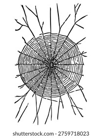 Radial Web or Cracked Structure, Abstract Symbolic Pattern