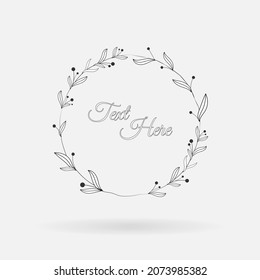 radial wreath template botanical vector illustration. Wedding invitation card. label needs use and more. invitation card decoration