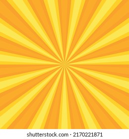 Radial yellow sun rays, bright web template texture background - Vector illustration