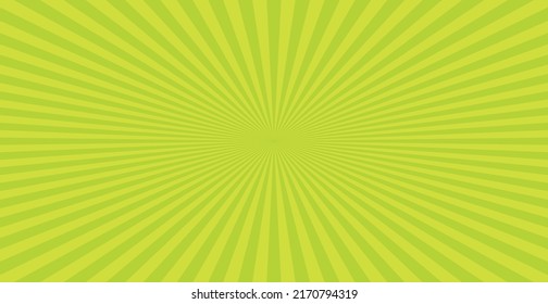 Radial yellow sun rays, bright panoramic background - Vector illustration