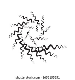 Radial zigzag Lines in Circle Form for comic books . Explosion background . Vector Illustration .Technology round Logo . Circular Design element . Abstract Geometric shape . 