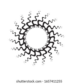 Radiale Zick-Zack-Linien in Circle Form. Vektorillustration Illustration .Technology Rundlogo . Circular Design Element. Abstrakte Geometrische Form. 
