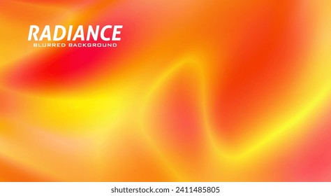 Radiance. Abstract blurred background with red and orangy yellow colors transitions. Vector graphics with gradient