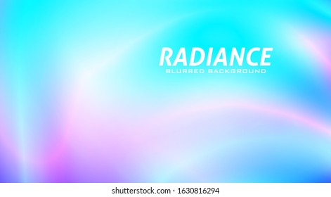 Radiance. Abstract multicolor blurred background with aqua and light violet color stains. Glossy vector graphic wallpaper