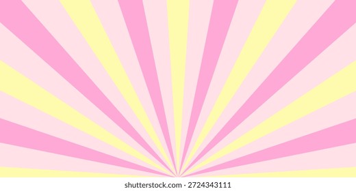 Patrón de haz de radiación, fondo de líneas amarillas y rosadas de la salida del sol