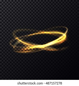 Radiance or luminosity of crossed rings or circles. Fading flare or flash on transparent background. Bokeh effect through lens. Perfectly fit for celebration or science brochure, poster template