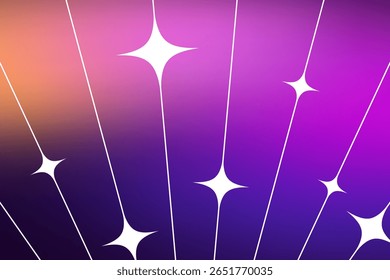 Radiant abstract background with starbursts and glowing lines on a vibrant orange-purple gradient, symbolizing energy, celebration, and creativity.