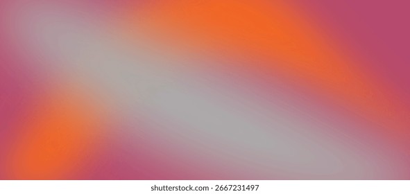 O gradiente abstrato radiante flui diagonalmente, misturando laranja-ardente, cinza-mudo e magenta profundo em transições atmosféricas suaves e fluidas.