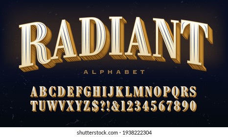 Radiant alphabet; a traditional serif capitals font with extravagant linear detailing in each letter