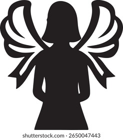Figura de anjo radiante com asas e fita rosa para a consciência do câncer de mama, simbolizando a cura e a esperança, perfeito para o conteúdo inspirador ou projetos digitais
