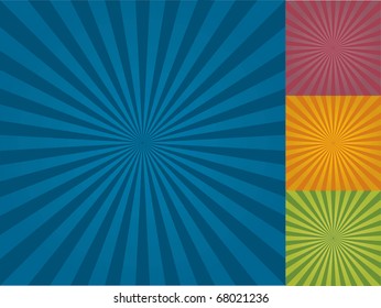 radiant background texture in three different color combinations