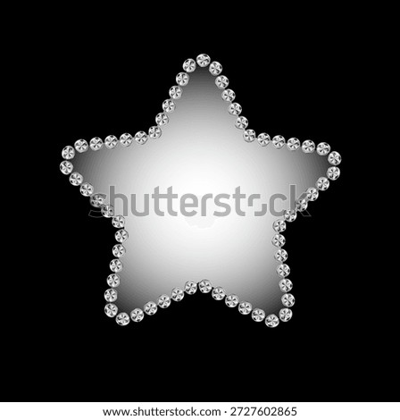 Radiant bling star frame brilliant stones luxury black background