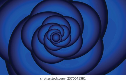 Radiant Bloom of Blue Serenity with Luminous Petals Spiraling into a Calm and Infinite Gradient Universe