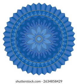 Radiant Blue Floral Mandala Rosette