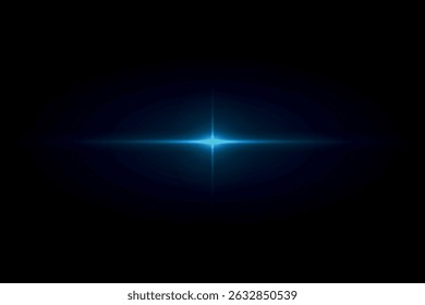 Radiant blue light starburst glowing over a dark minimal space