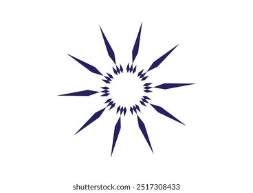 Radiant Blue Spikes For Symmetrical Starburst Logo Creating a Sharp and Dynamic Visual Impact