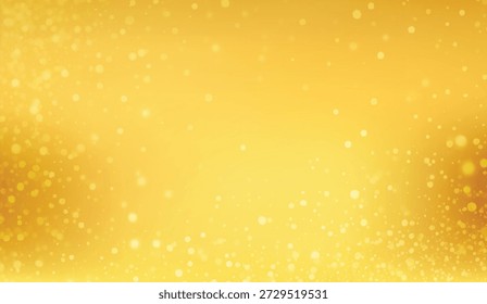 Fundo de bokeh radiante com ouro vibrante e tons amarelos quentes com partículas cintilantes circulares suaves, criando um pano de fundo elegante para celebrações, eventos de luxo ou apresentações digitais