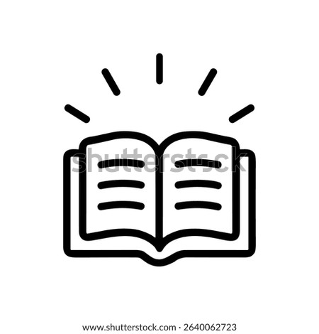 Radiant book of knowledge unfolds. Icon symbol illustration