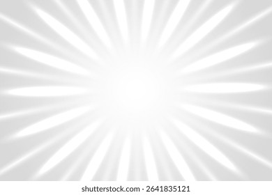 Radiant Burst of White Light on Grey Background. Wallpaper. Bg. Vector Illustration