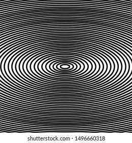 Radiant circle abstract black and white colors for illusion background. black and white mirage pattern abstract background. When looking makes effect  dizzy.