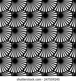 Radiant circles in the pattern, seamless vector background.