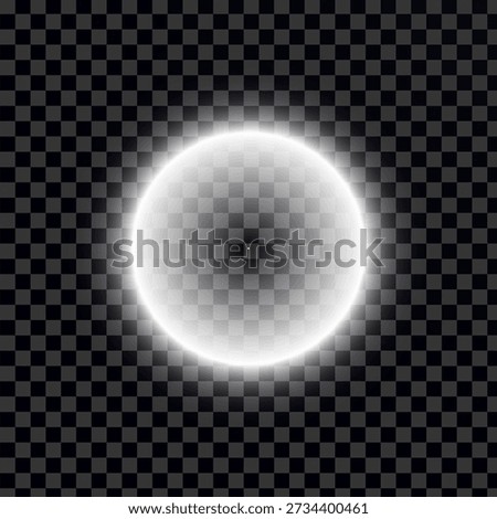 Radiant Circular Light Source on a Transparent Background Illuminating Surrounding Areas Effectively