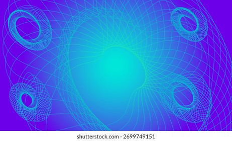 Radiant circular shapes creating futuristic wave energy pattern