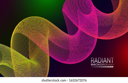 Radiant colourful background design with iridescent spiral abstraction. Abstract cyberspace background.