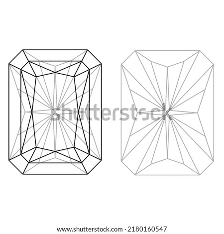 Radiant diamond cut shape and design diagrams with the name vector illustration, isolated on white background EPS format