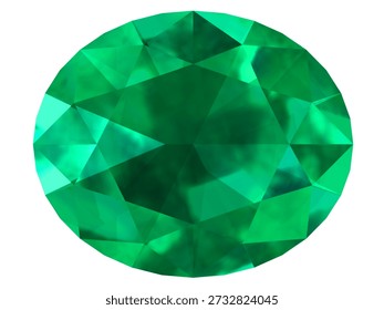 Radiant Smaragd Edelstein - Hochauflösendes Stockbild, Ein atemberaubender Smaragd-Edelstein mit komplexen Facetten. Perfekt für Schmuck-, Luxus- oder Designprojekte.