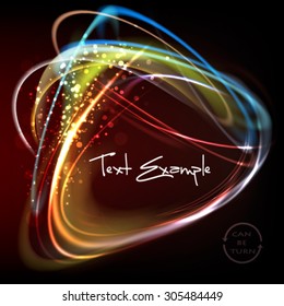 Radiant energy triangle. Abstract vector frame