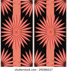 Radiant floral pattern in the bands, seamless vector background.