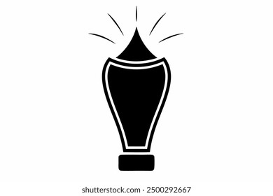Icono y Clipart del logotipo de los cosméticos del arte de la línea del Vector de la fundación del resplandor radiante en el fondo blanco