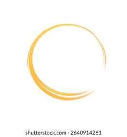 Radiant Gold Circle with Smooth Flowing Lines for Modern Interface, Logo Frame or Fantasy Decoration