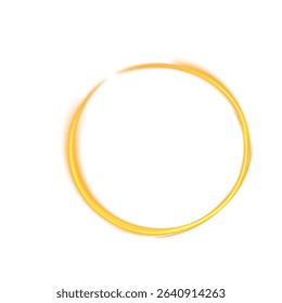 Radiant Gold Circle with Smooth Flowing Lines for Modern Interface, Logo Frame or Fantasy Decoration