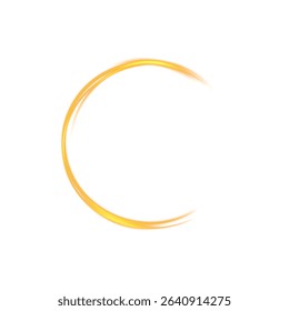 Radiant Gold Circle with Smooth Flowing Lines for Modern Interface, Logo Frame or Fantasy Decoration