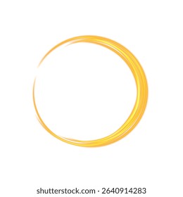 Radiant Gold Circle with Smooth Flowing Lines for Modern Interface, Logo Frame or Fantasy Decoration