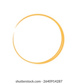 Radiant Gold Circle with Smooth Flowing Lines for Modern Interface, Logo Frame or Fantasy Decoration