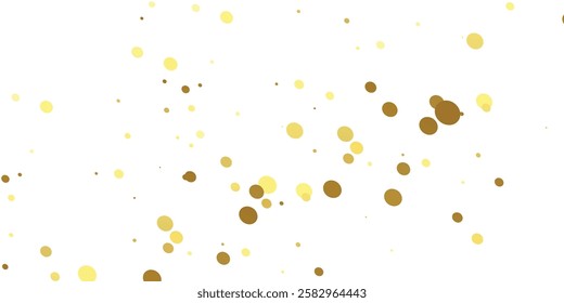 "Radiant Golden Glitter Dots and Falling Confetti Glistening on a White Transparent Background, Adding a Luxurious and Sparkling Touch to Your Celebrations"
