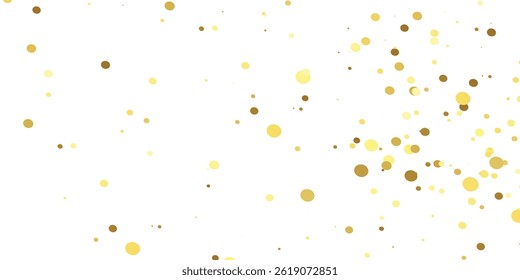 Radiant Golden Glitter Particles and Shimmering Confetti Falling Gracefully on a Clean White Transparent Background for a Dazzling, Festive Atmosphere"
