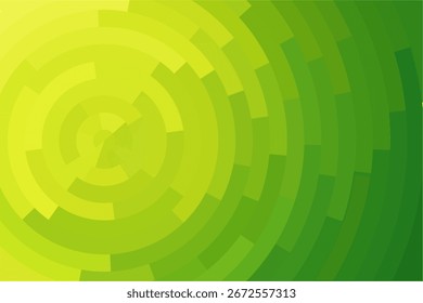 Radiant green concentric circles background. Mosaic circular pattern for graphic design. 