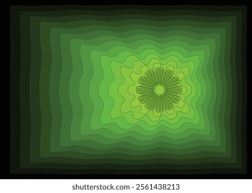 Radiant Green Vortex - Abstract Energy Lines