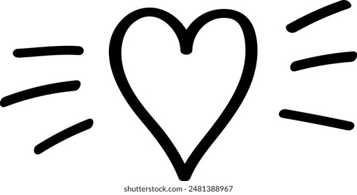  Radiant Heart Outline Vector illustration