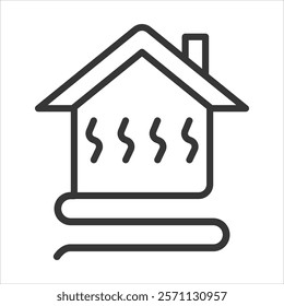 Radiant Heating Icon Vector Illustration Outline