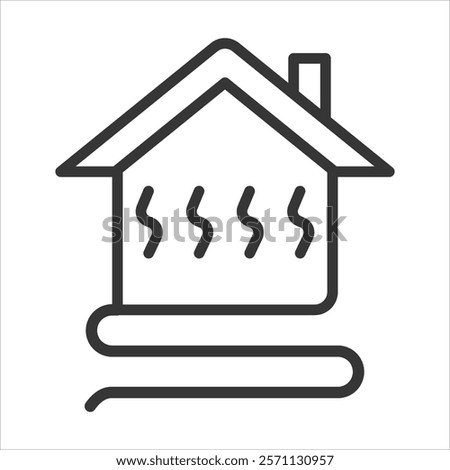 Radiant Heating Icon Vector Illustration Outline
