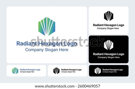 Radiant Hexagon Logo: Bright and Geometric Design