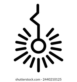 Radiant laser icon outline vector. Beam pointer gun. Dot plasma handgun