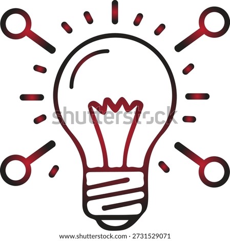 Radiant light bulb graphic symbolizing innovative thinking, the generation of brilliant concepts, problem-solving